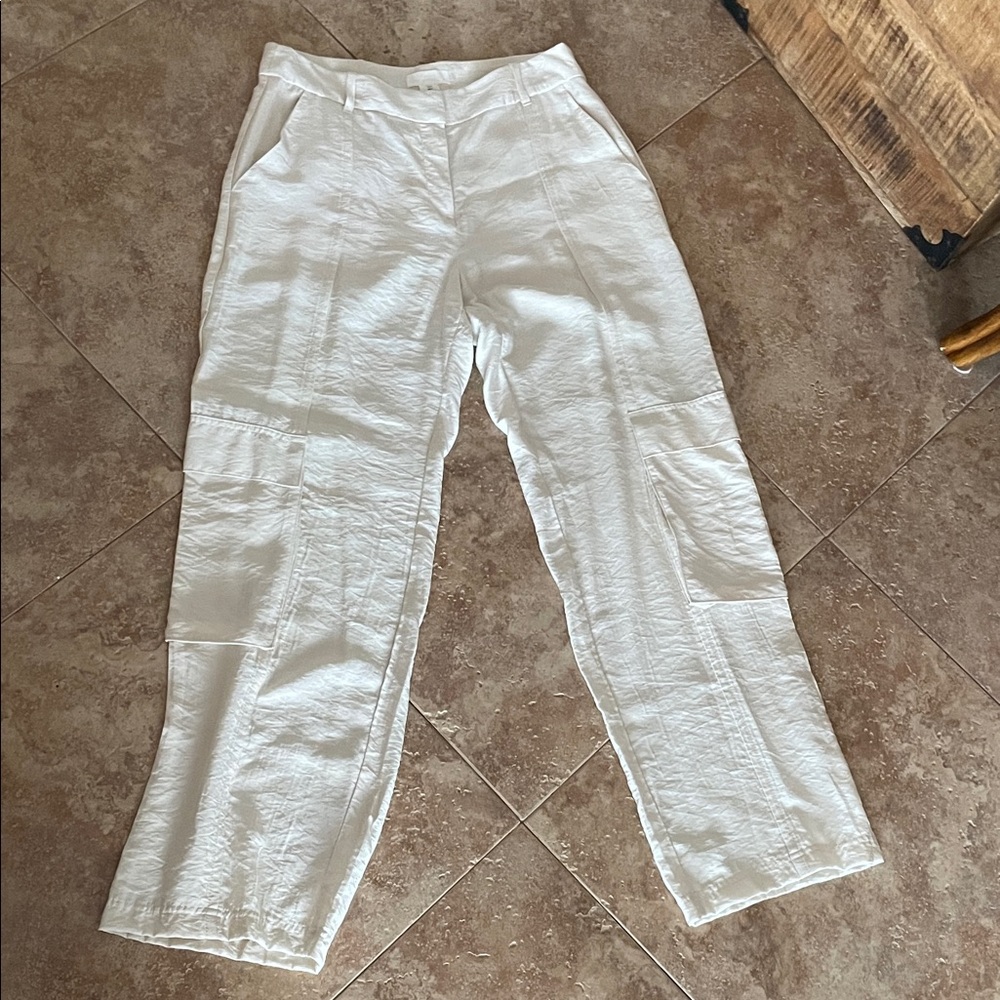 White H&M cargo dress trousers
